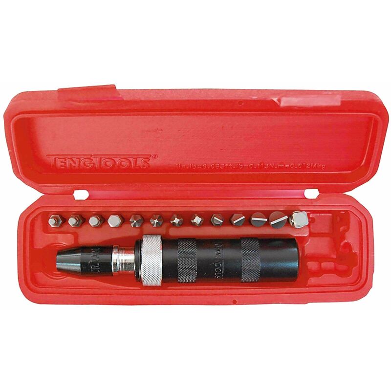 foto del prodotto teng id515 set di 15 cacciaviti a percussione, attacco quadro da 1 2 