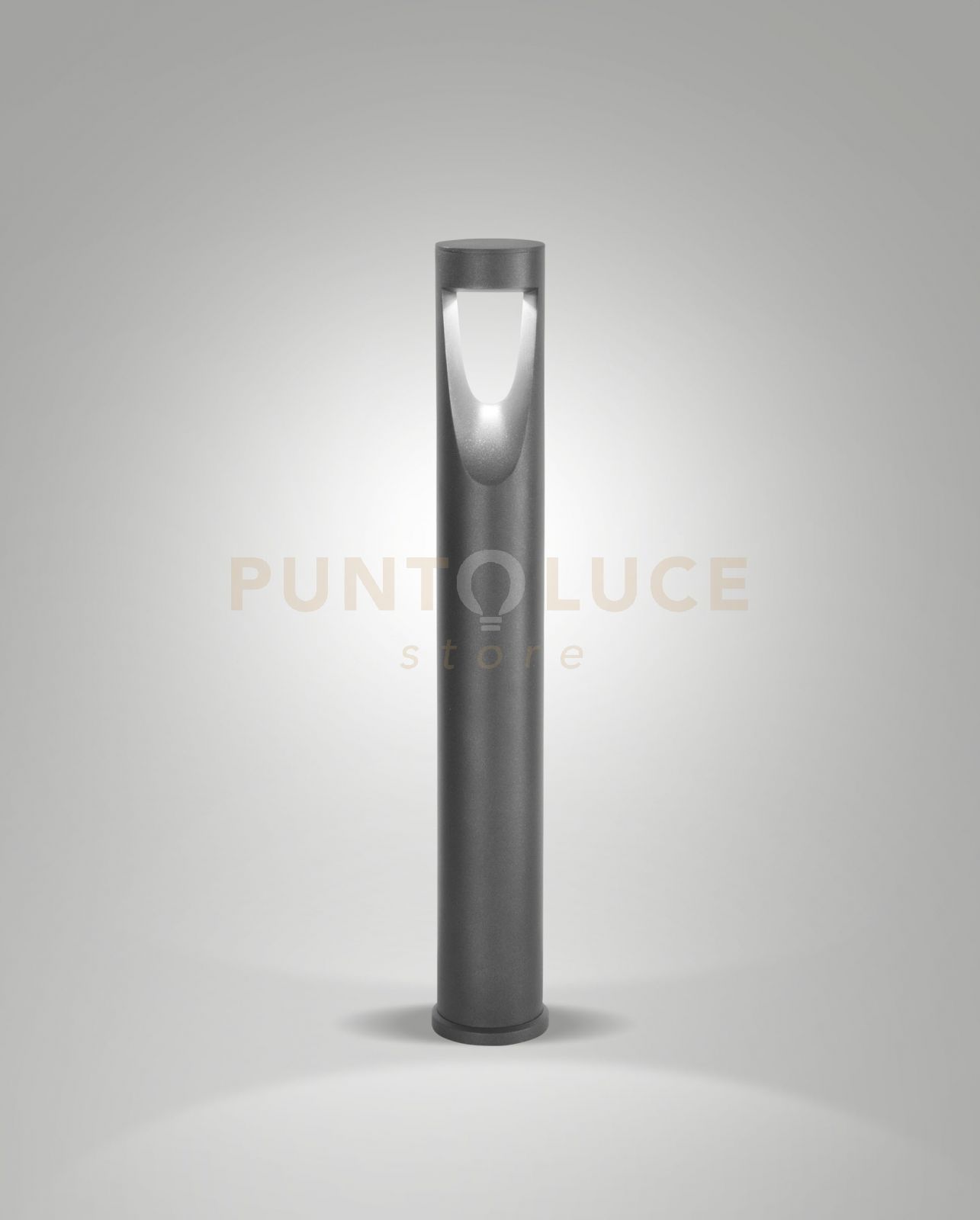 foto del prodotto teo paletto per esterno nero lucido altezza cm.80 a led 13w 3000k 1170lm ip65