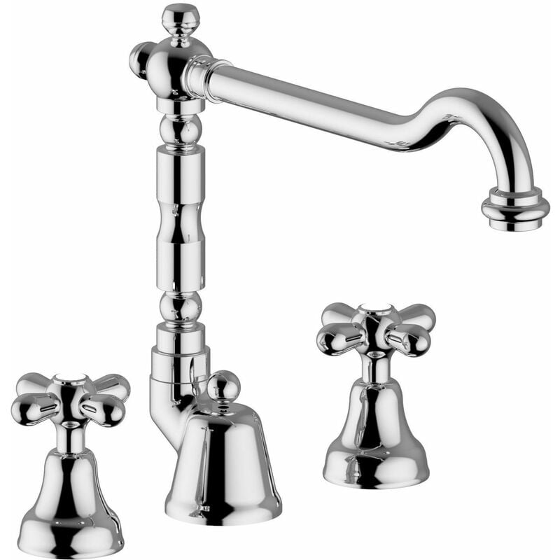foto del prodotto teorema batteria lavabo 3 fori bronzo serie daisy retro art.70315