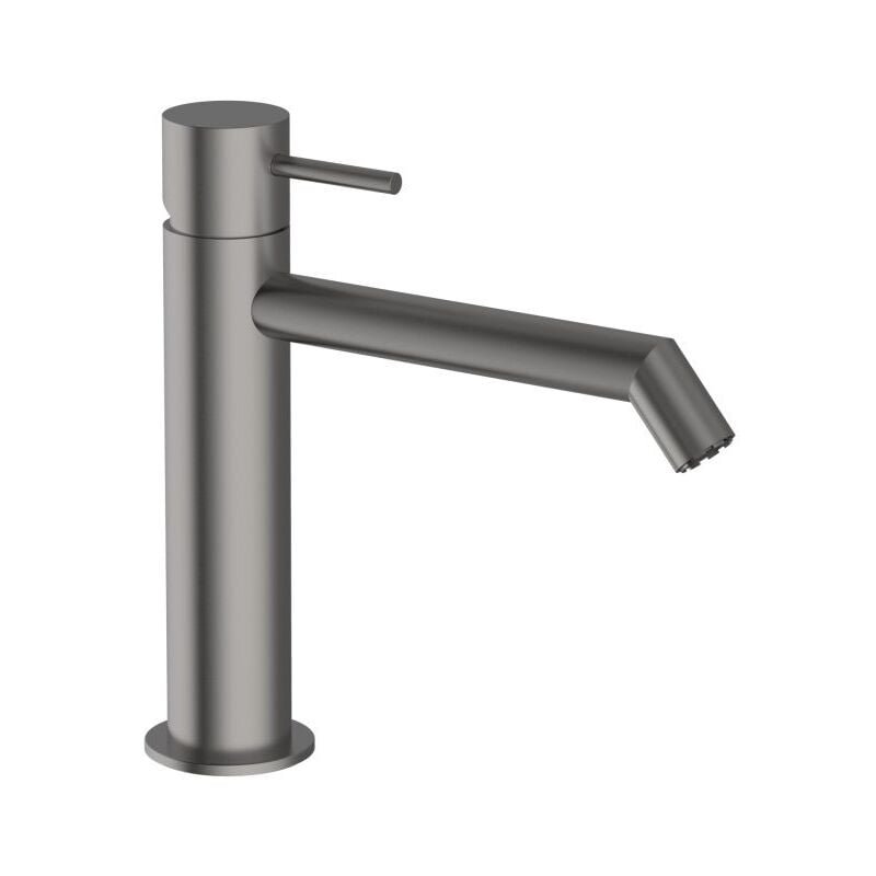 foto del prodotto teorema rubinetteria - miscelatore monocomando lavabo medio forty 5 brushed nikel