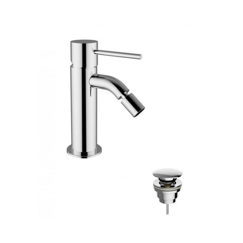 foto del prodotto teorema rubinetteria - miscelatore per bidet con piletta click clack in ottone cromato - teorema jabil new