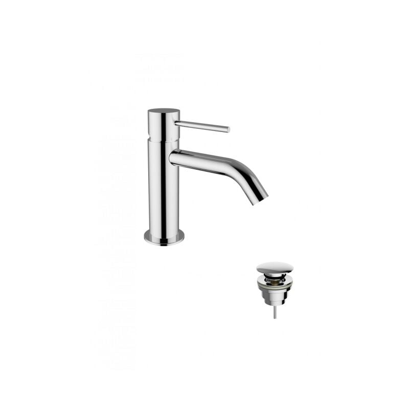 foto del prodotto teorema rubinetteria miscelatore per lavabo con piletta click clack in ottone cromato teorema jabil new