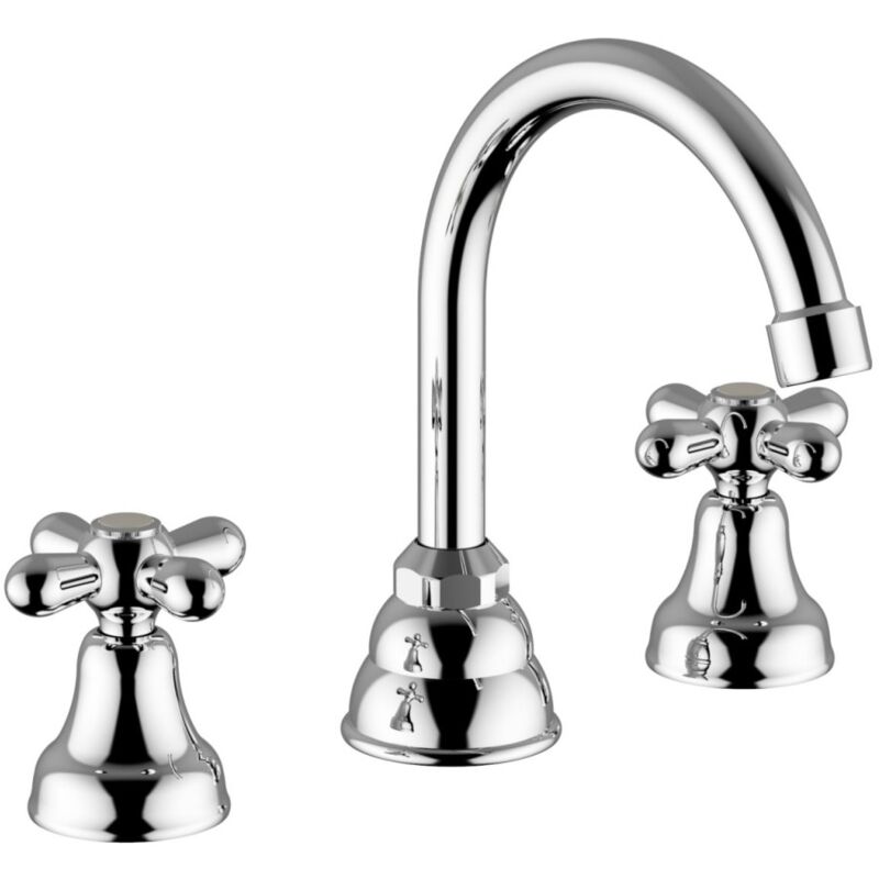 foto del prodotto teorema rubinetteria serie daisy batteria lavabo canna alta cromo