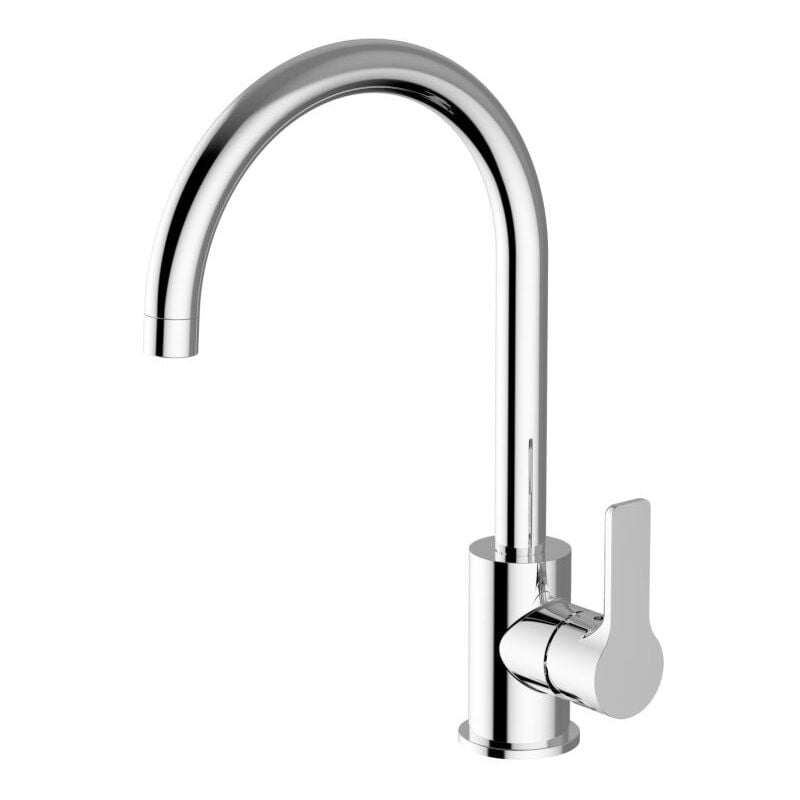 foto del prodotto teorema rubinetteria serie goodlife miscelatore monocomando lavello canna alta cromo