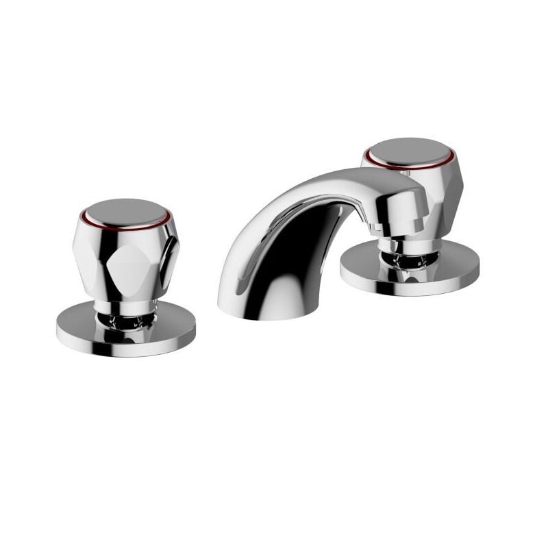 foto del prodotto teorema rubinetteria serie iris batteria lavabo canna bassa cromo