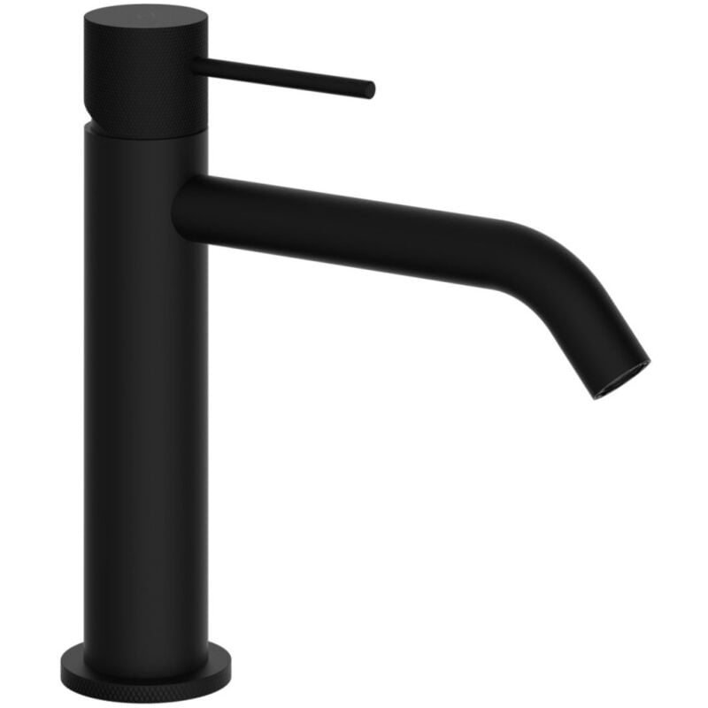 foto del prodotto teorema rubinetteria serie lab 3.0 miscelatore monocomando lavabo medio nero matt