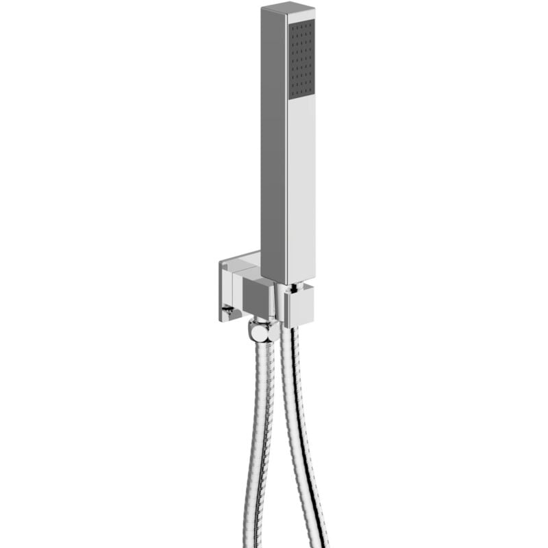 foto del prodotto teorema rubinetteria serie shower program gomito doccia con presa acqua e doccetta cromo quadro basic