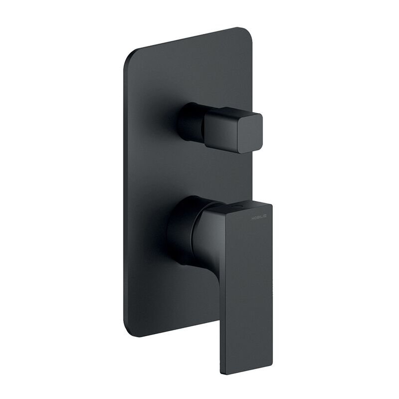 foto del prodotto teorema rubinetteria teorema serie alaska pillar parte esterna miscelatore monocomando incasso vasca doccia nero
