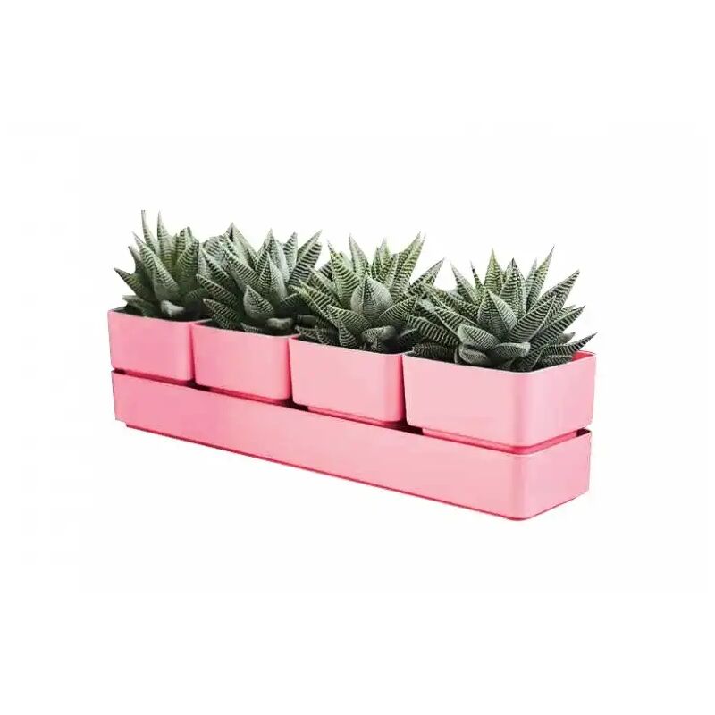 foto del prodotto teraplast fioriera vaso modello sierra 38cm corallo elegante per piccole piante 4 vasi