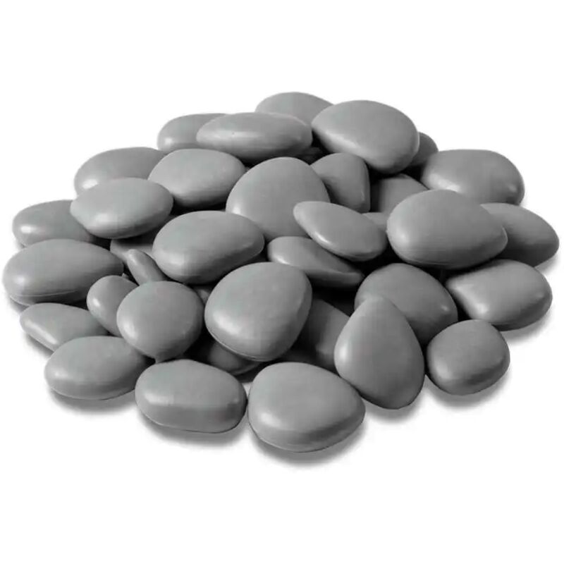 foto del prodotto teraplast re pebbles confezione da 80 sassi decorativi grigio 25x25cm plastica riciclata