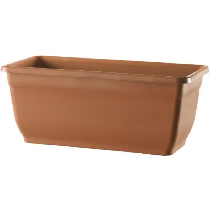 foto del prodotto teraplast vaso cassetta portofino con riserva d acqua vaso rettangolare da giardino per piante e fiori 100 cm terracotta