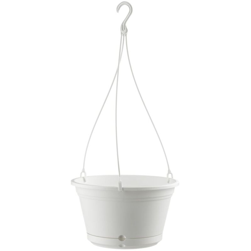 foto del prodotto teraplast vaso da appendere con gancio e riserva d acqua per balcone elements air per fiori e piante fog grey