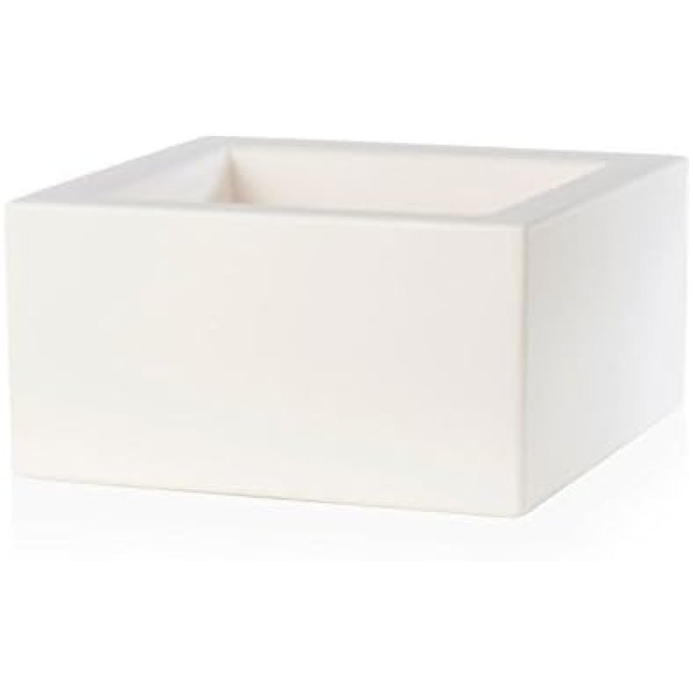 foto del prodotto teraplast vaso moderno cubo schio basso essential in plastica da giardino per fiori e piante bronzo