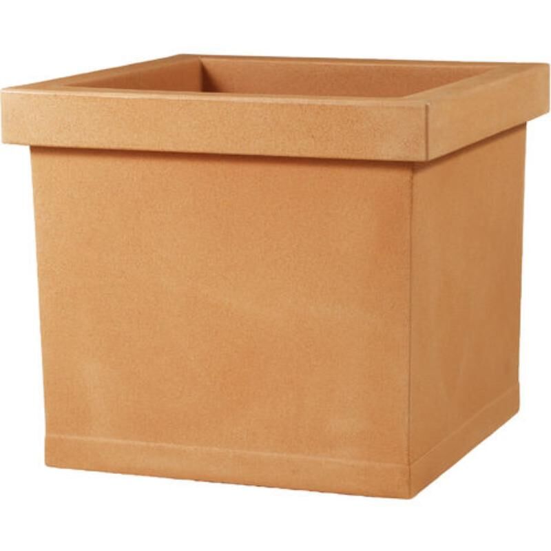foto del prodotto teraplast vaso quadrato liscio classic per fiori e piante da giardino 40 cm antracite