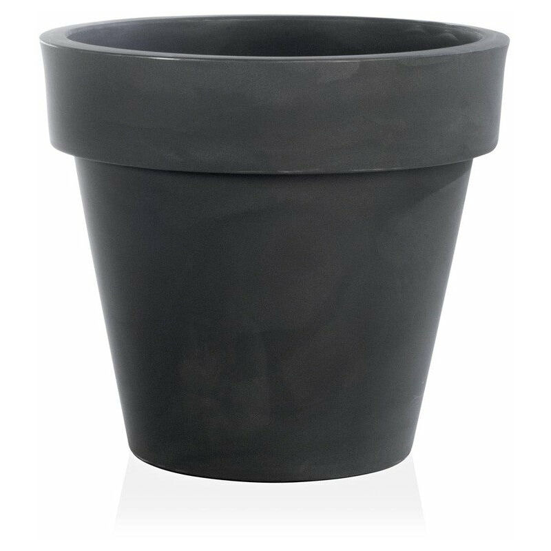 foto del prodotto teraplast vaso tondo standard one essential in plastica colorati da esterno e giardino per piante e fiori 50 cm antracite