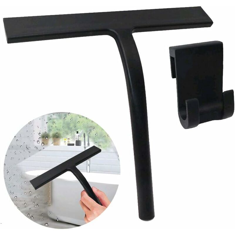foto del prodotto tergipavimento per doccia in silicone lavavetri per finestre nero lavavetri per bagno lavavetri per finestre 21,6 cm per la pulizia di piastrelle