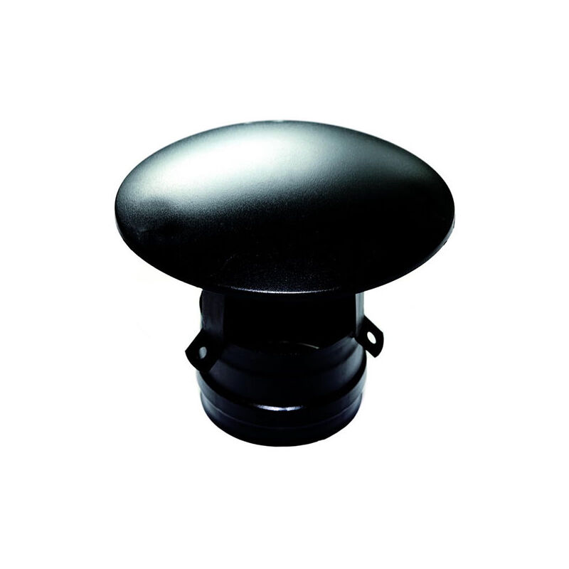 foto del prodotto terminale cappello cinese femmina canna fumaria, tubo 80 mm in acciaio inox verniciato nero pellet