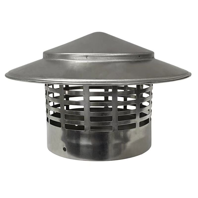 foto del prodotto terminale di estrazione fumi con tappo di ventilazione in acciaio inox sus304, diametro 150mm