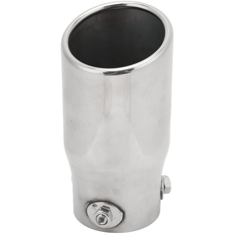 foto del prodotto terminale di scarico, terminale di scarico in acciaio inox, diametro 63 mm, lunghezza 76 mm, universale per auto.