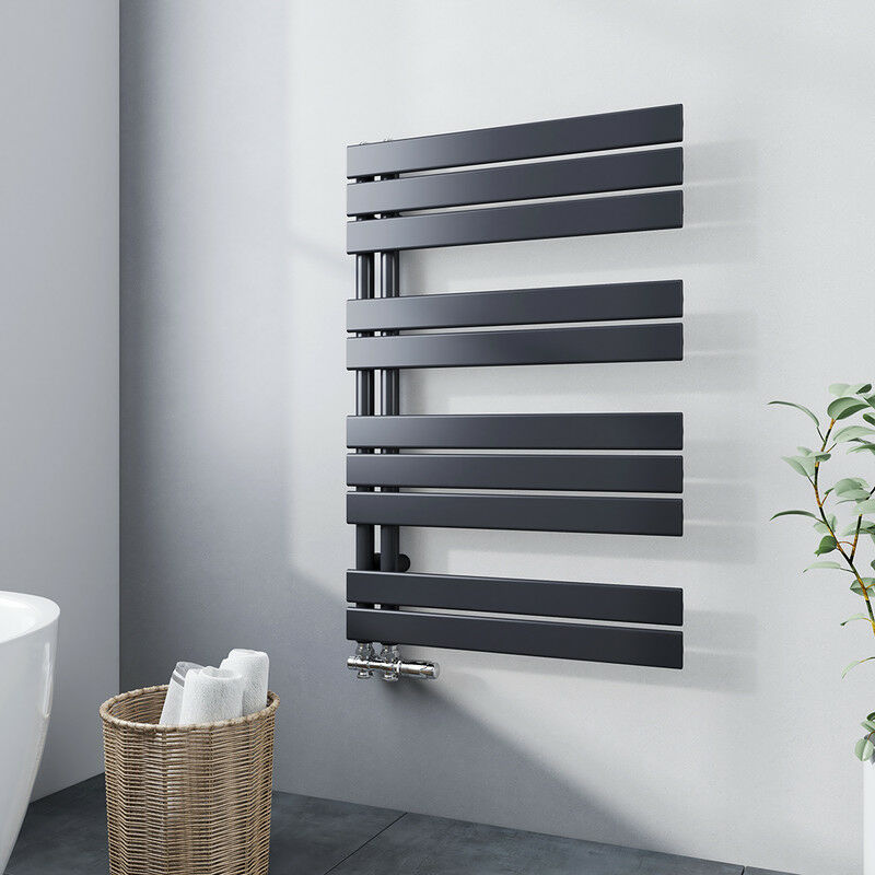 foto del prodotto termoarredo bagno scaldasalviette antracite 899x600mm radiatore acqua calda design laterale scaldasalviette, connessione laterale meykoers