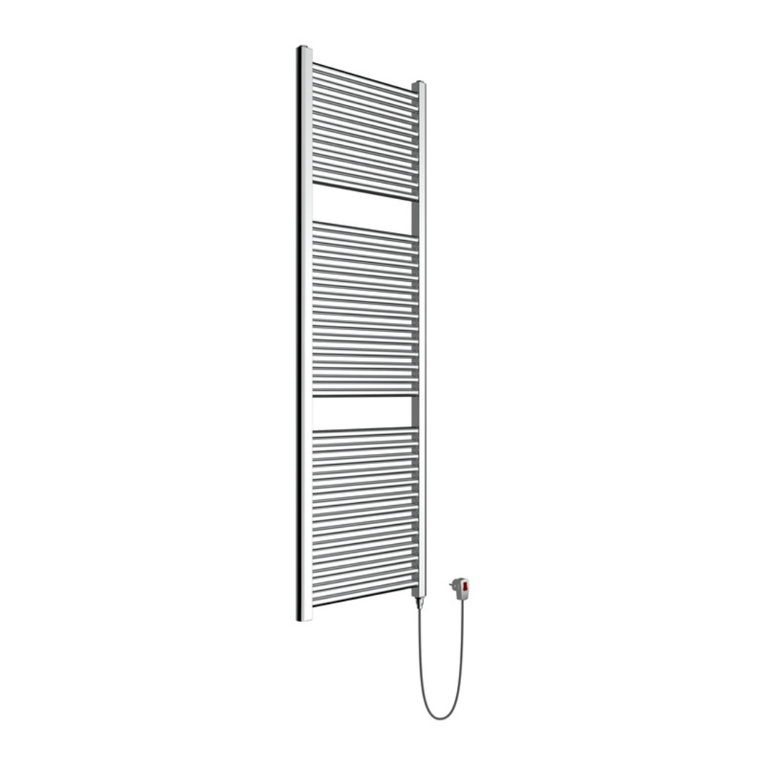 foto del prodotto termoarredo bagno scaldasalviette elettrico calorifero termosifone cromo lucido finitura cromo lucido, misure h1...