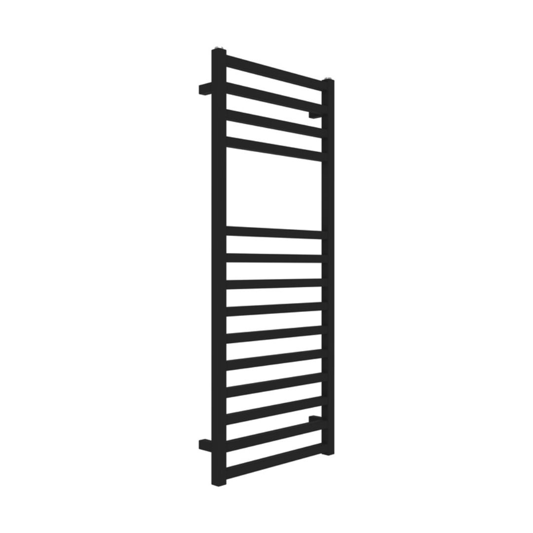 foto del prodotto termoarredo bagno scaldasalviette forma square calorifero termosifone nero opaco finitura- nero, misure h1200xl50...