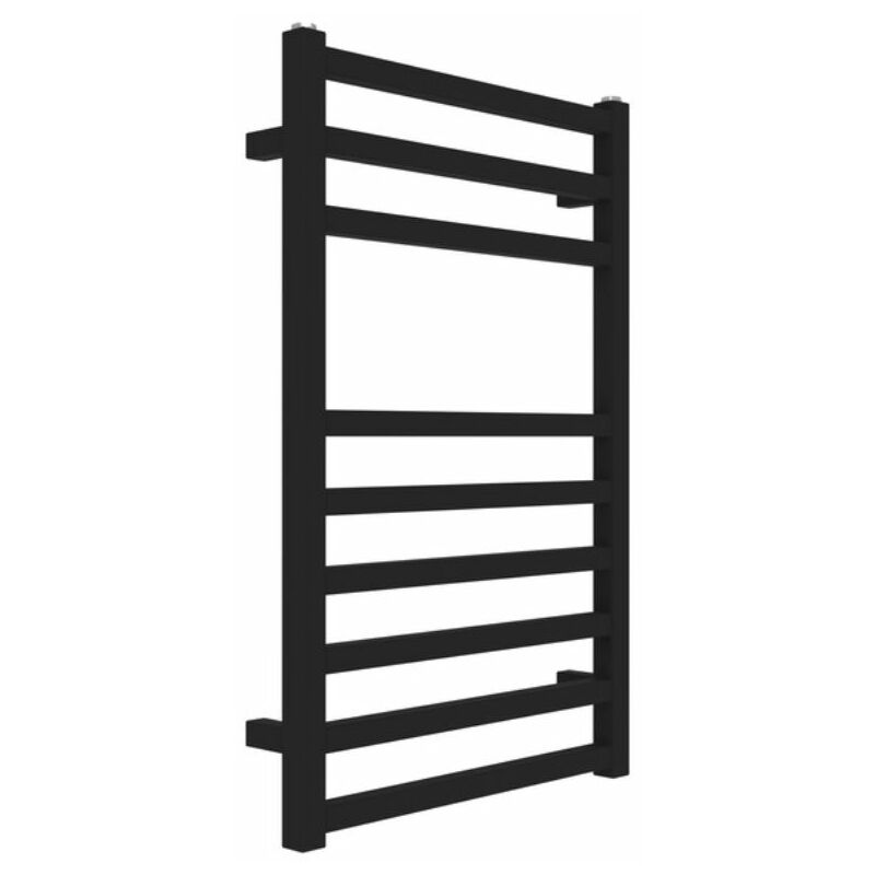 foto del prodotto termoarredo bagno scaldasalviette forma square calorifero termosifone nero opaco finitura- nero - misure h770xl500xi470 mm - confezione 1