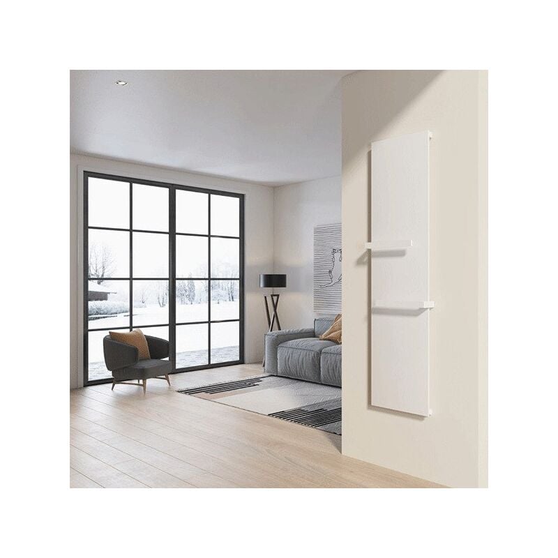 foto del prodotto termoarredo da design a piastra verticale 180x45 cm radiante milano bianco