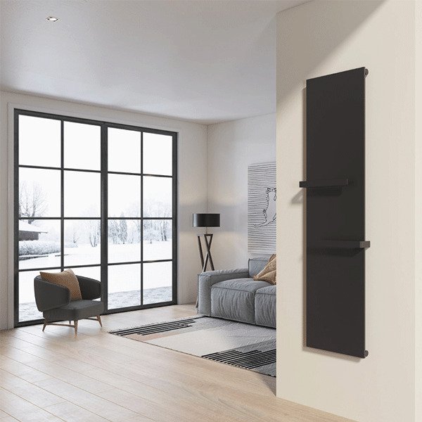 foto del prodotto termoarredo da design a piastra verticale 180x45 cm radiante milano grigio opaco