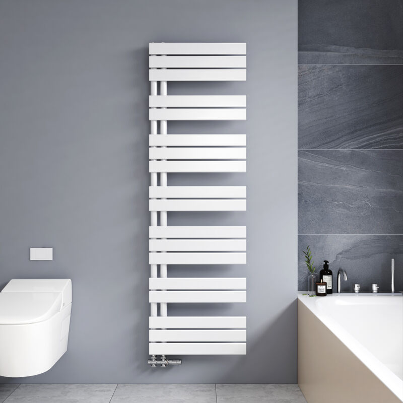 foto del prodotto termoarredo scaldasalviette 1662x500mm bianca radiatore acqua calda design laterale verticale scaldasalviette, connessione laterale meykoers