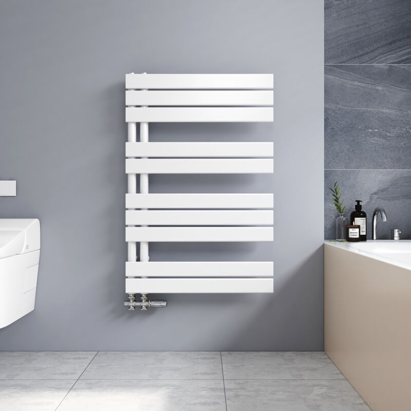 foto del prodotto termoarredo scaldasalviette 899x600mm bianca radiatore acqua calda design laterale verticale scaldasalviette, connessione laterale meykoers