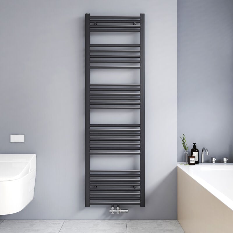foto del prodotto termoarredo scaldasalviette antracite 1600x500mm verticale scaldasalviette radiatore acqua calda connessione centrale meykoers