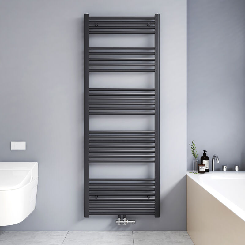 foto del prodotto termoarredo scaldasalviette antracite 1600x600mm verticale scaldasalviette radiatore acqua calda connessione centrale meykoers