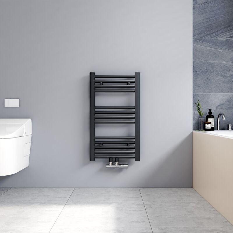 foto del prodotto termoarredo scaldasalviette antracite 700x400mm verticale scaldasalviette radiatore acqua calda connessione centrale meykoers