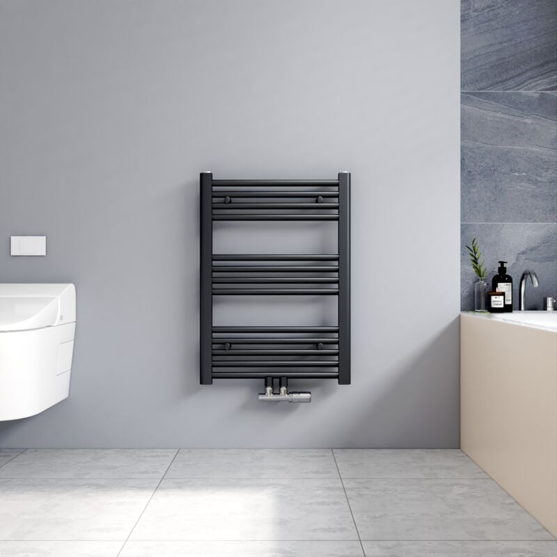 foto del prodotto termoarredo scaldasalviette antracite 700x500mm verticale scaldasalviette radiatore acqua calda connessione centrale meykoers