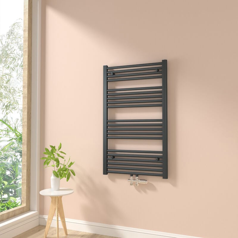 foto del prodotto termoarredo scaldasalviette bagno radiatore ad acqua calda non elettrico antracite 100x60cm 520w heilmetz