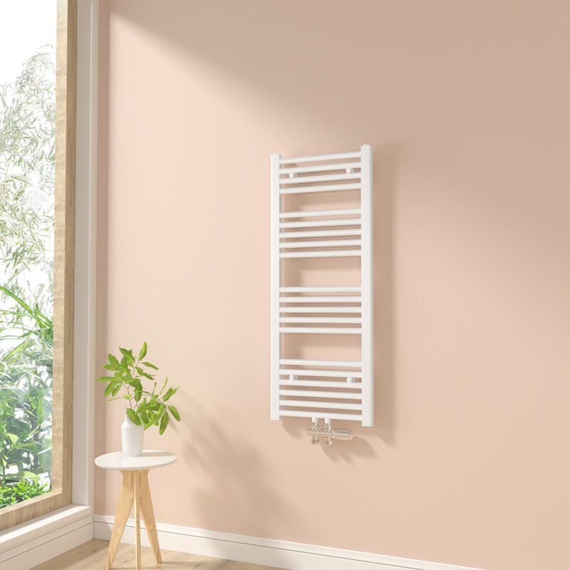 foto del prodotto termoarredo scaldasalviette bagno radiatore ad acqua calda non elettrico bianca 100x40cm 382w heilmetz