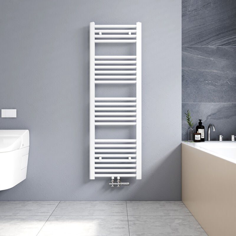 foto del prodotto termoarredo scaldasalviette bianco 1200x400mm verticale scaldasalviette radiatore acqua calda connessione centrale meykoers