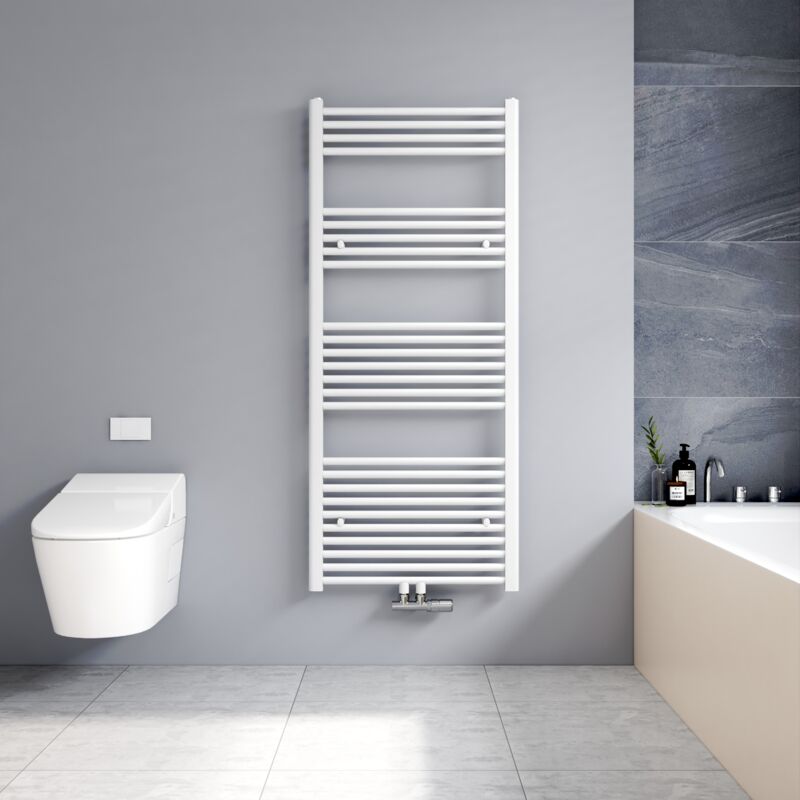 foto del prodotto termoarredo scaldasalviette bianco 1400x600mm verticale scaldasalviette radiatore acqua calda connessione centrale meykoers