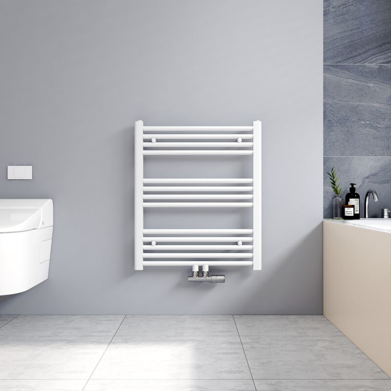 foto del prodotto termoarredo scaldasalviette bianco 700x600mm verticale scaldasalviette radiatore acqua calda connessione centrale meykoers