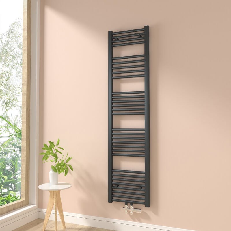 foto del prodotto termoarredo scaldasalviette non elettrico bagno radiatore ad acqua calda antracite 160x40cm 586w heilmetz