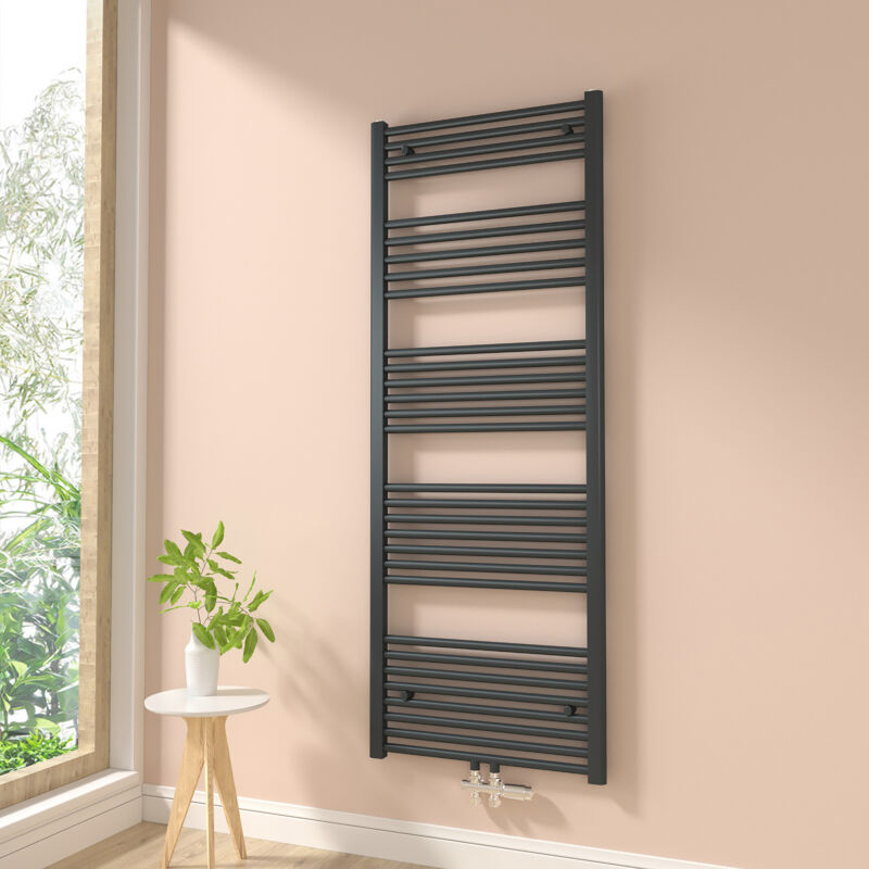 foto del prodotto termoarredo scaldasalviette non elettrico bagno radiatore ad acqua calda antracite 160x60cm 794w heilmetz
