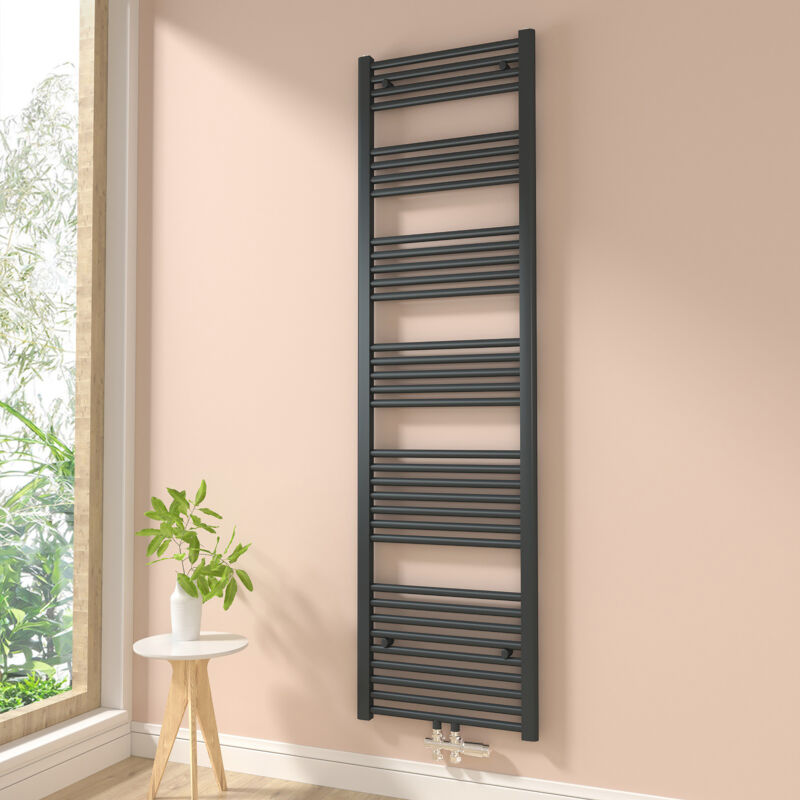 foto del prodotto termoarredo scaldasalviette non elettrico bagno radiatore ad acqua calda antracite 180x50cm 780w heilmetz