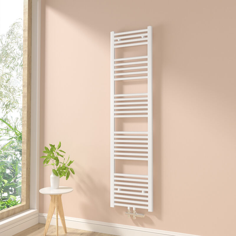 foto del prodotto termoarredo scaldasalviette non elettrico bagno radiatore ad acqua calda bianca 160x40cm 586w heilmetz