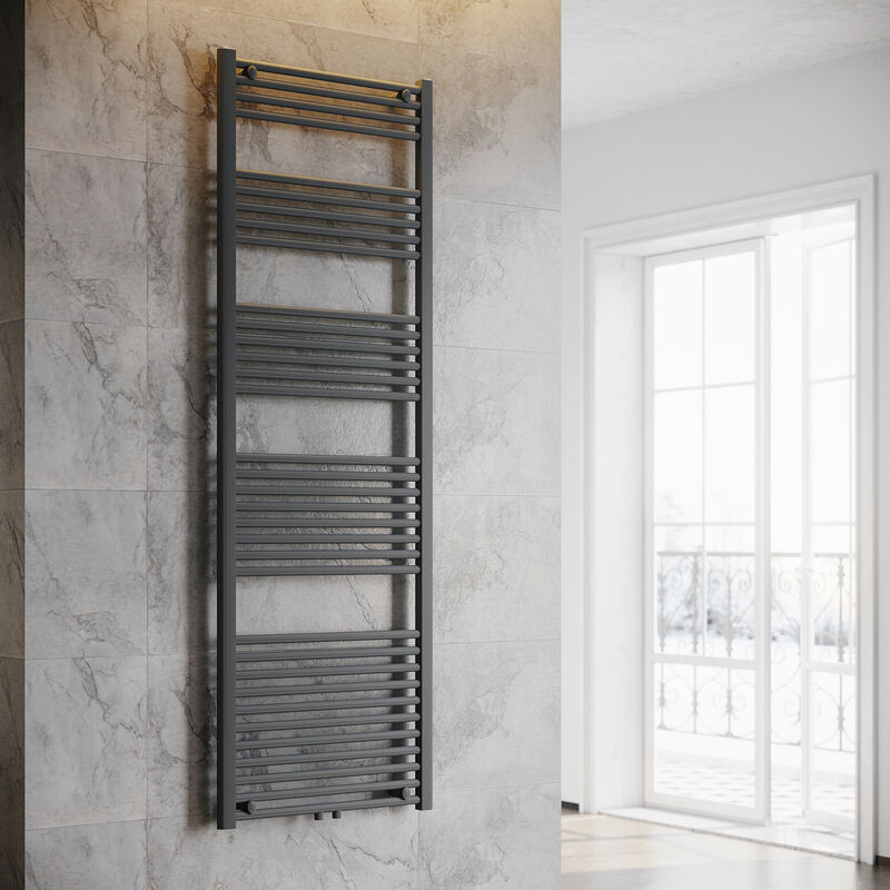 foto del prodotto termoarredo scaldasalviette radiatore ad acqua calda bagno collegamento intermedio 1800x600mm grigio antracite sonni