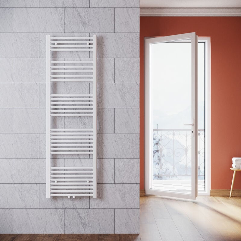 foto del prodotto termoarredo scaldasalviette verticale radiatore ad acqua calda bianco connessione centrale 1600x500mm sonni
