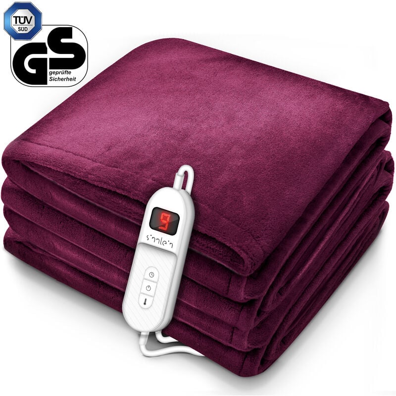 foto del prodotto termocoperta scaldasonno 180x130cm bordeaux certificato t v s d gs scaldaletto elettrico con spegnimento automatico coprimaterasso termico timer 9