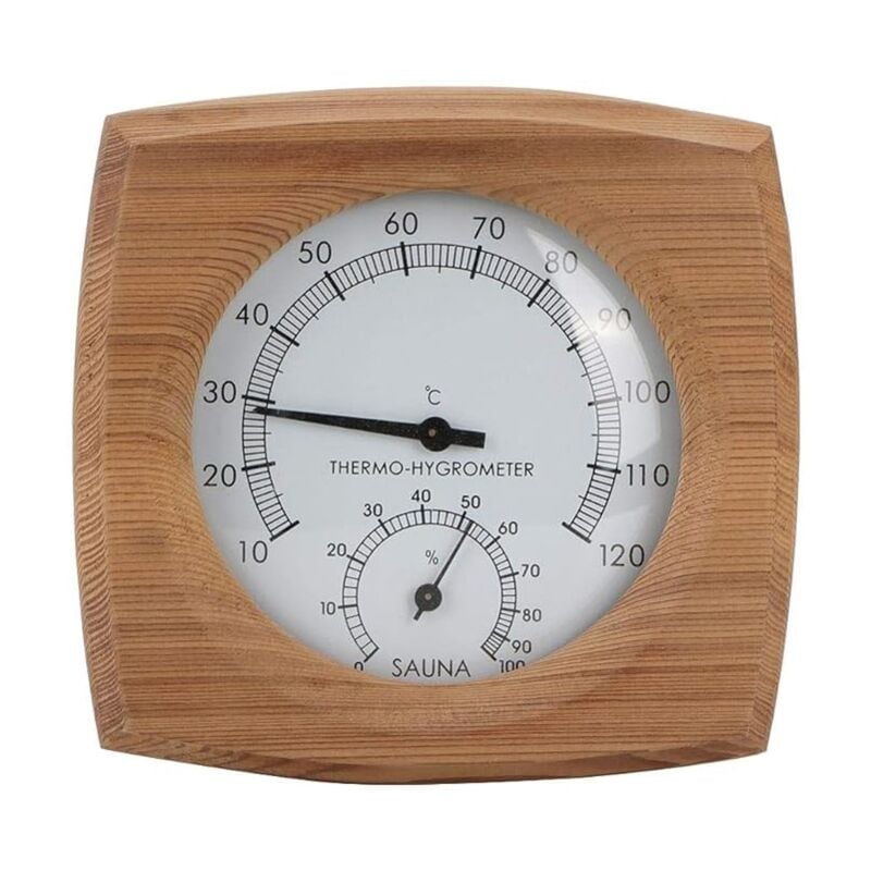 foto del prodotto termoigrometro a legna 2 in 1 termometro igrometro hammam sauna accessori fahrenheit