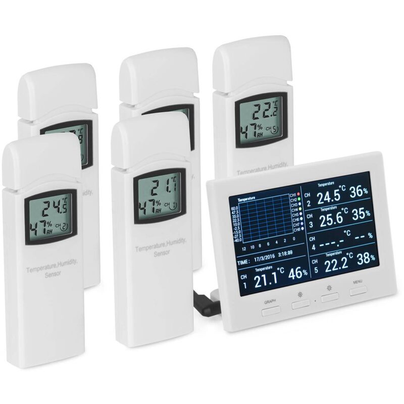 foto del prodotto termoigrometro digitale professionale termometro igrometro data logger 8 canali