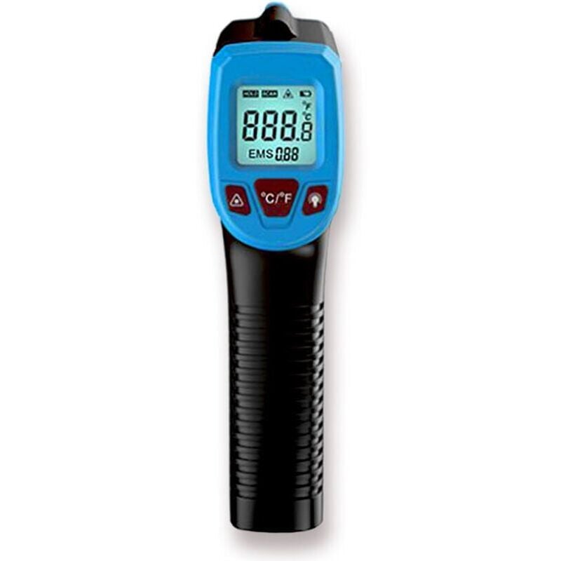 foto del prodotto termometro a infrarossi, pistola laser digitale senza contatto per la temperatura -58 fa 1112 f -50 ca 600 c con display lcd, blu, blu